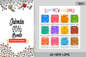 15 Unique 2016 Calendars - Vol 1