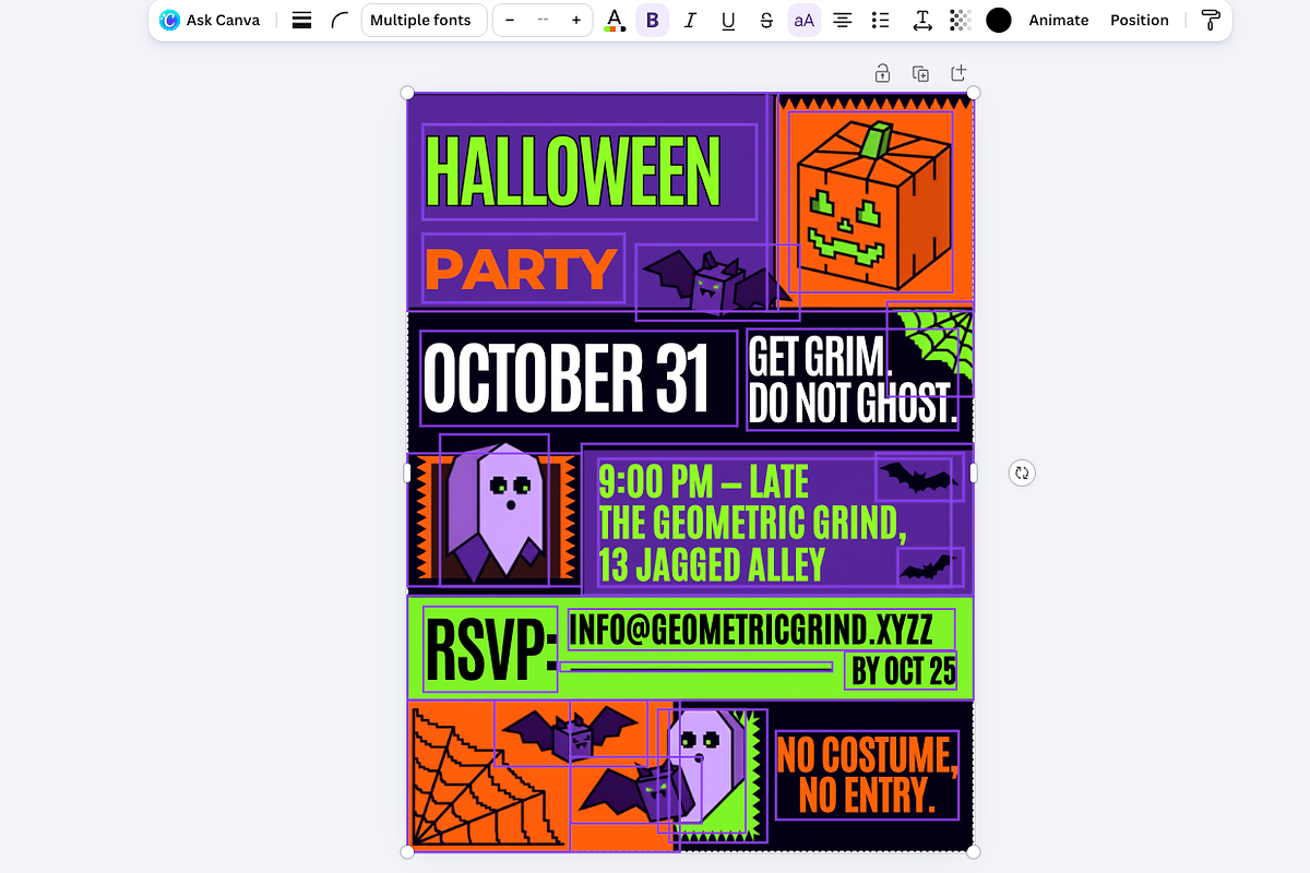 Halloween Party Canva Flyer Template, an Invitation Template by NH graphic (Photo 2 of 3)