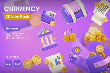 Currency 3D Icons