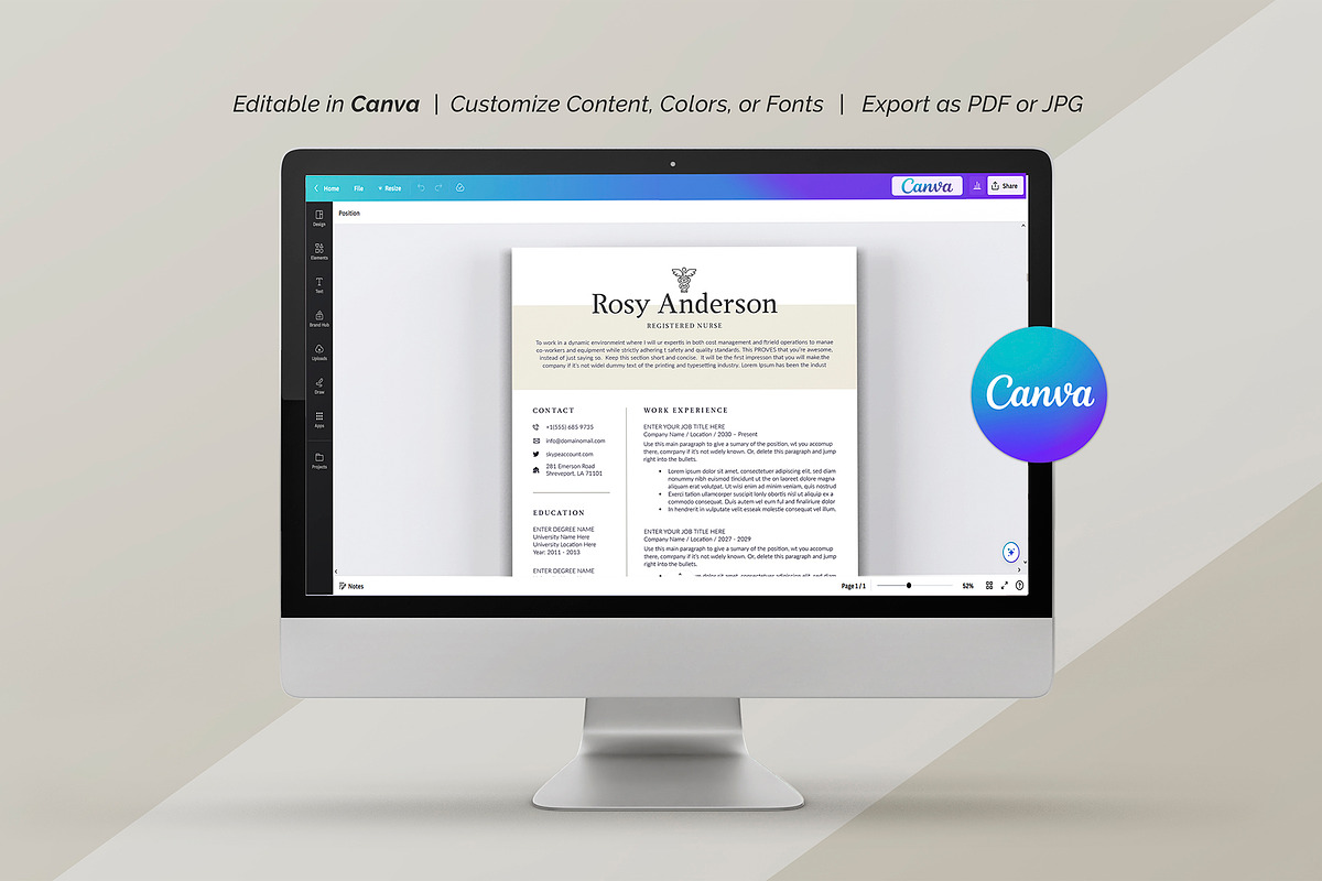 Nurse Resume, a Resume Template by DesignDevisers (Photo 7 of 10)