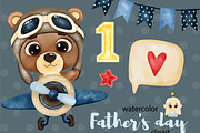 Father's Day Watercolor, an Animal Illustration by Natalya_Mona_Art (Thumbnail 4 of 10)