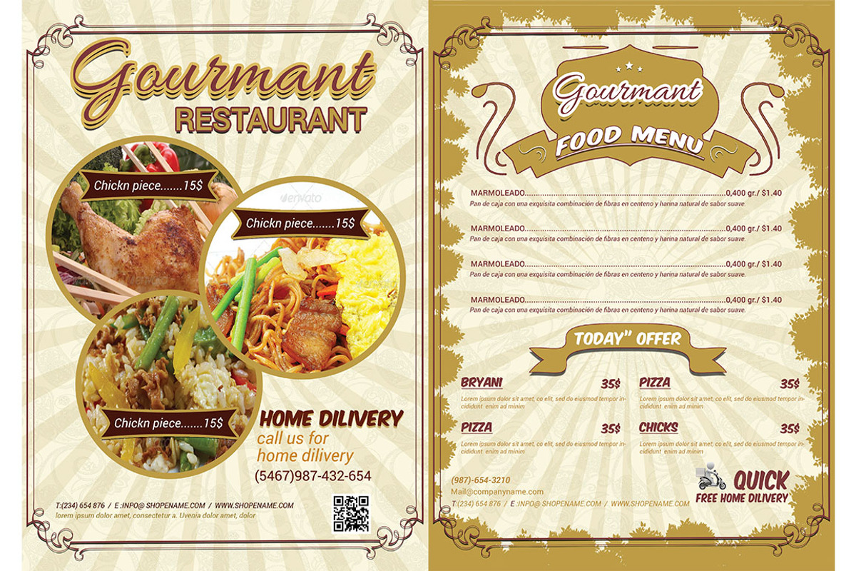 Restaurant & Menu Flyer, a Flyer Template by TheGraphicsWorld (Photo 1 of 4)