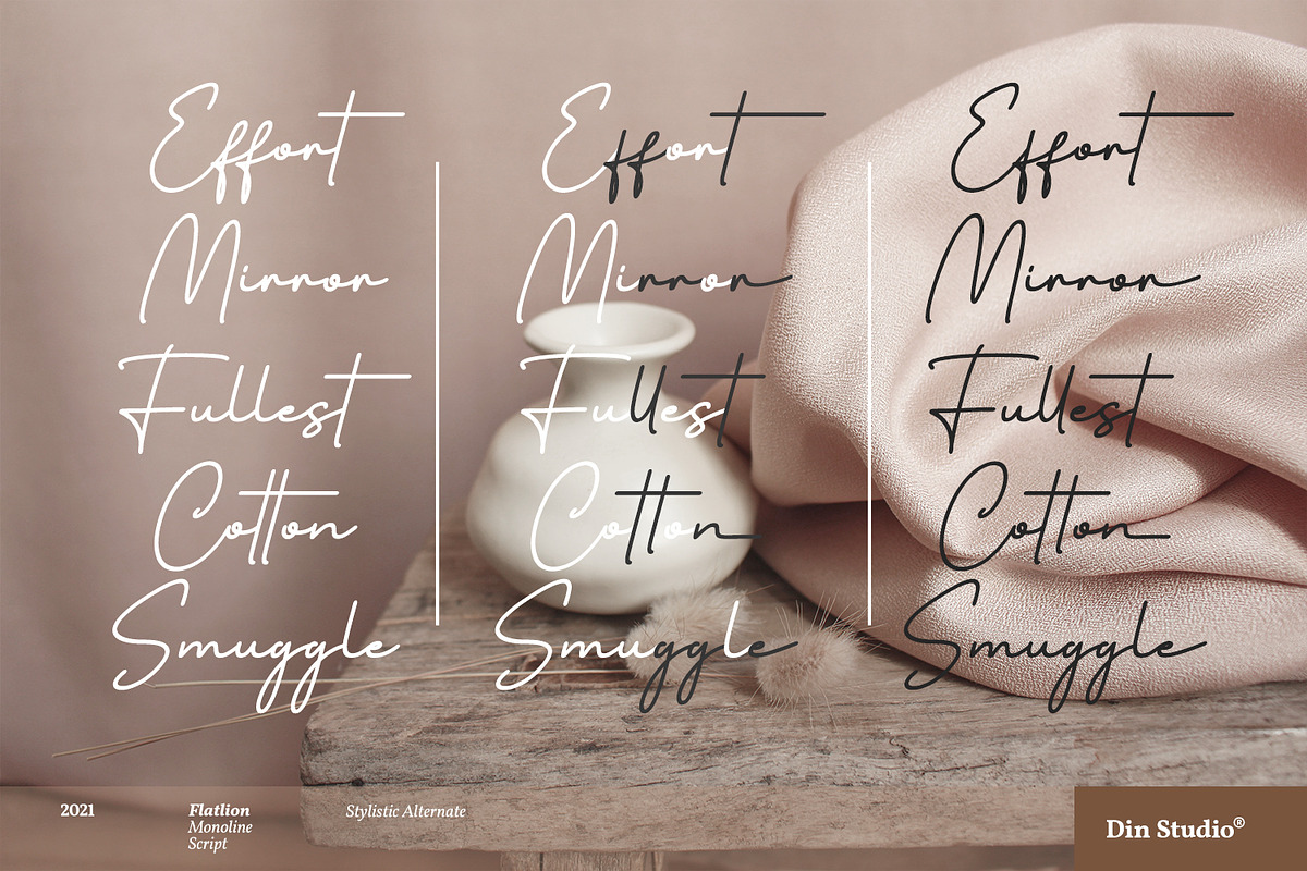 Flatlion Monoline Script Font, a Script Font by din-studio.com (Photo 5 of 10)
