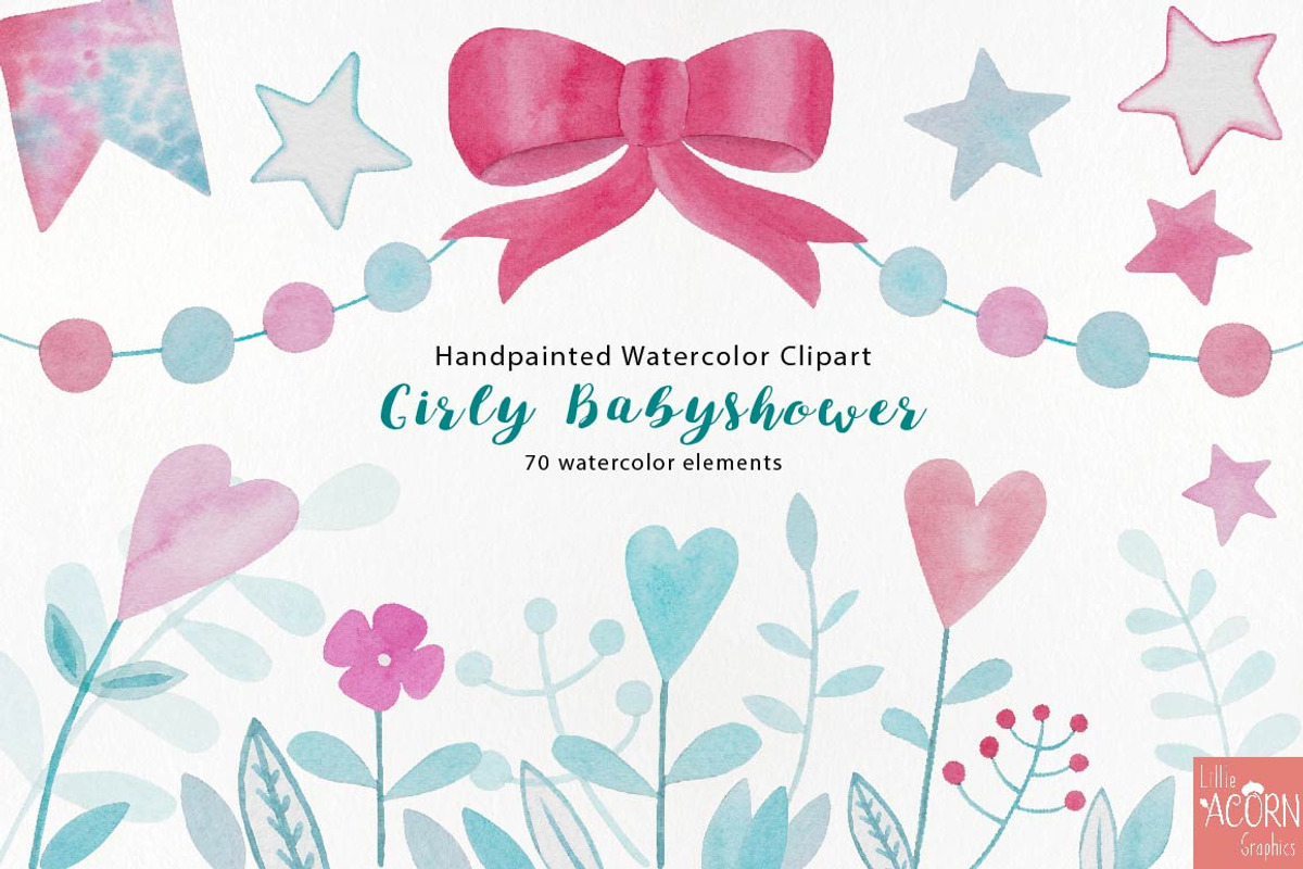 Girly Babyshower graphics pack, an Illustration by LittleAcornGraphics (Photo 3 of 13)