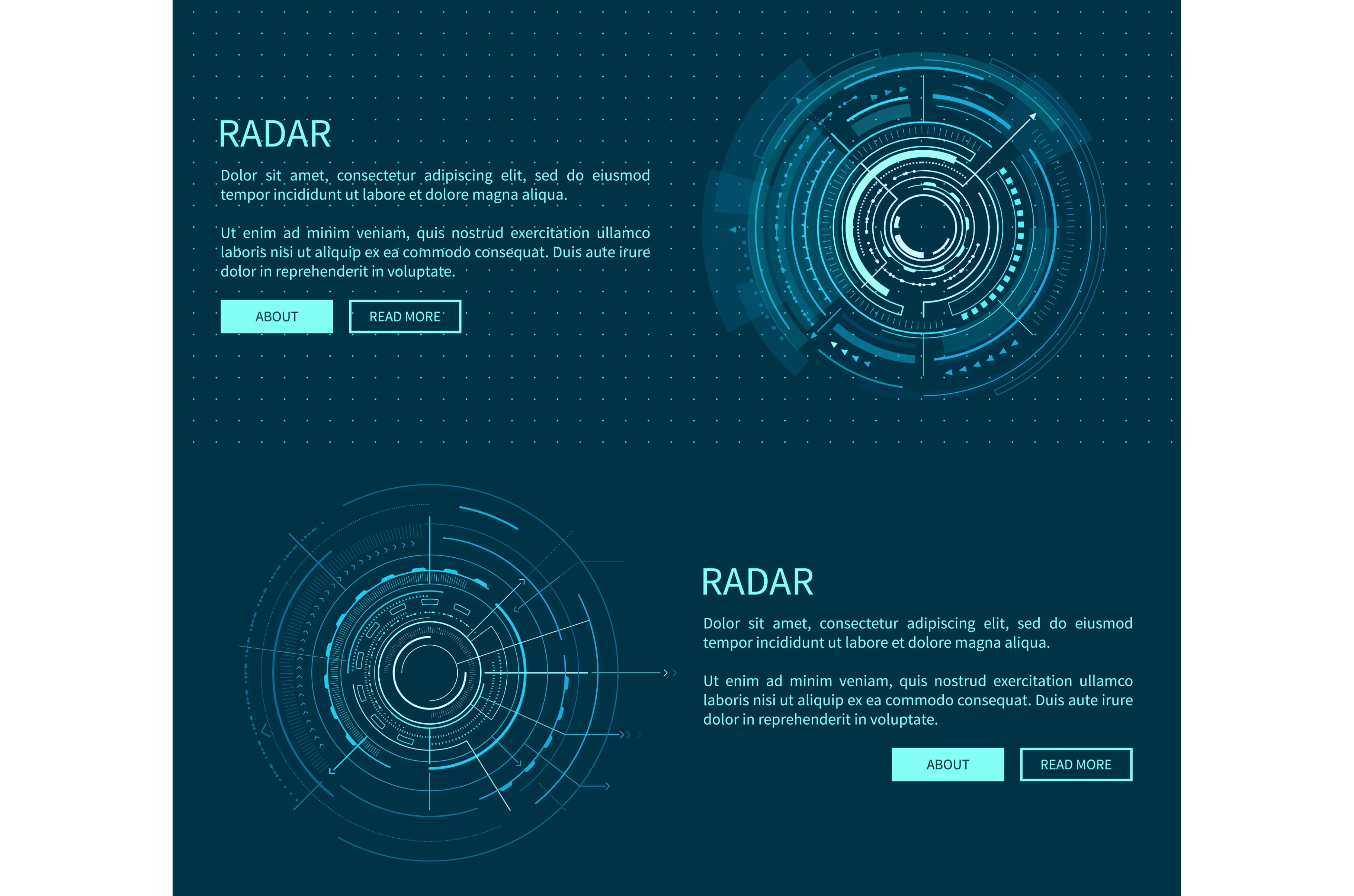 Radar Layout with Many Figures, an Object Illustration by robuart