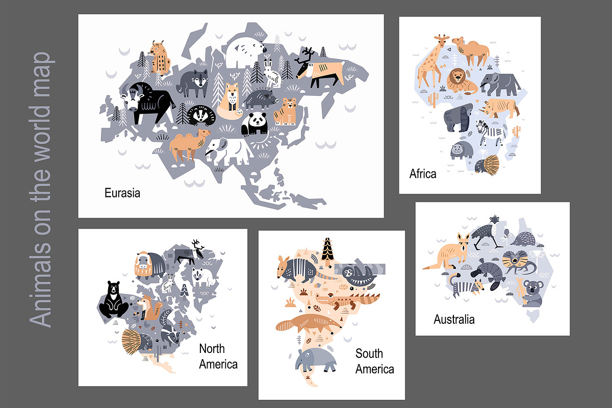 Sunny Animals: Map & Poster Creator, an Animal Illustration by ArtyCats (Photo 10 of 17)