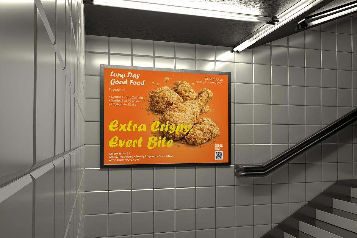 Subway Station Billboard Ad Mockup, an Advertising Mockup by Bartama Graphic (Photo 3 of 4)