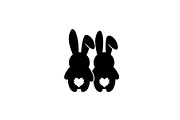 Cute Bunny Love Silhouette Icons, an Illustration by Creativeshirt (Thumbnail 13 of 51)