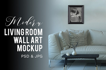 Modern Living Room Wall Art Mockup