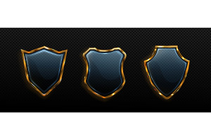 3d transparent glass shields with, an Object Illustration by art PVP - market