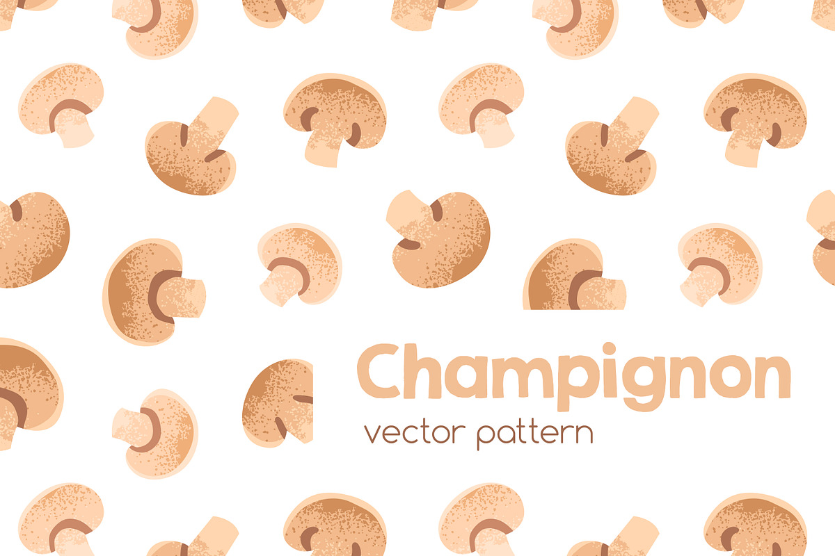 Champignon slices seamless pattern, a Pattern Graphic by Good Studio (Photo 1 of 4)