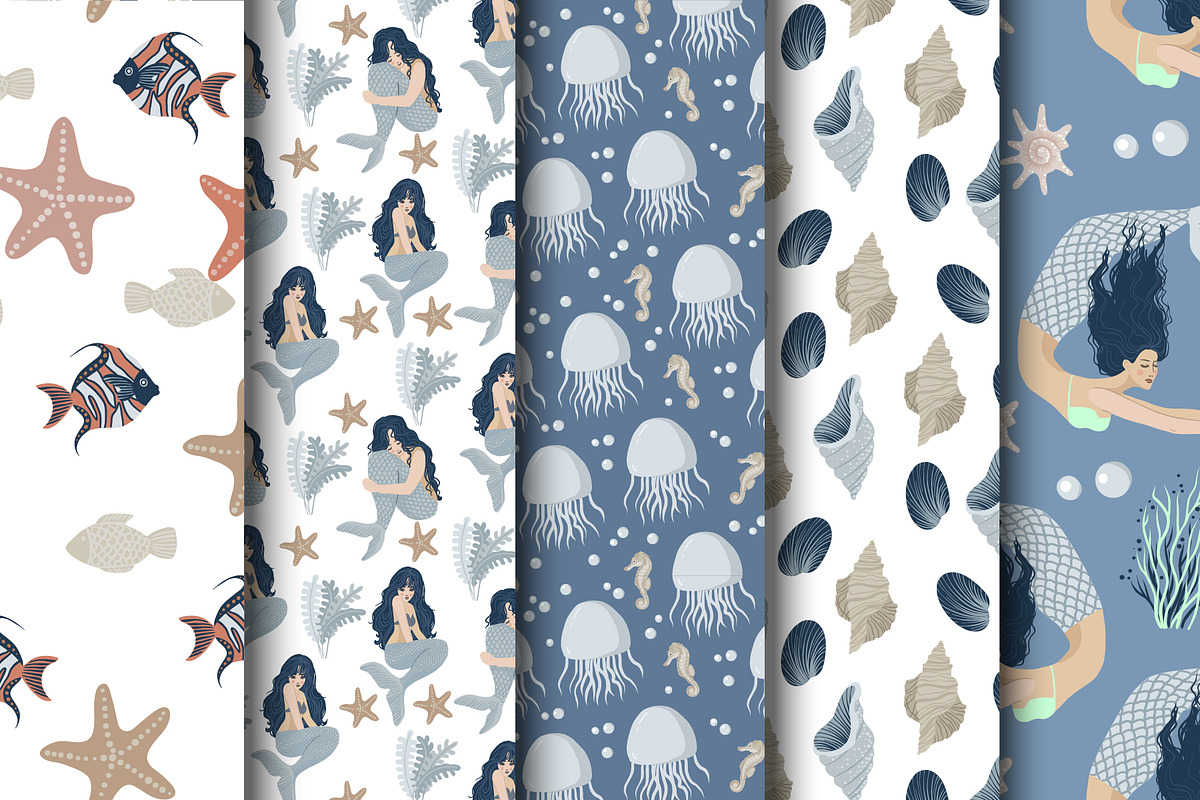 Mermaids and under the Sea clipart, an Object Graphic by KupalinaArt (Photo 6 of 10)