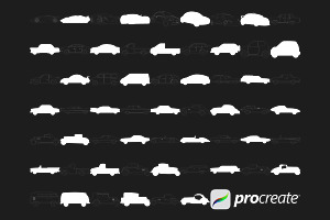 Cars Outlines & Silhouettes Set 2