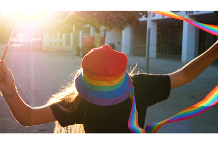 A colorful video shows young girls