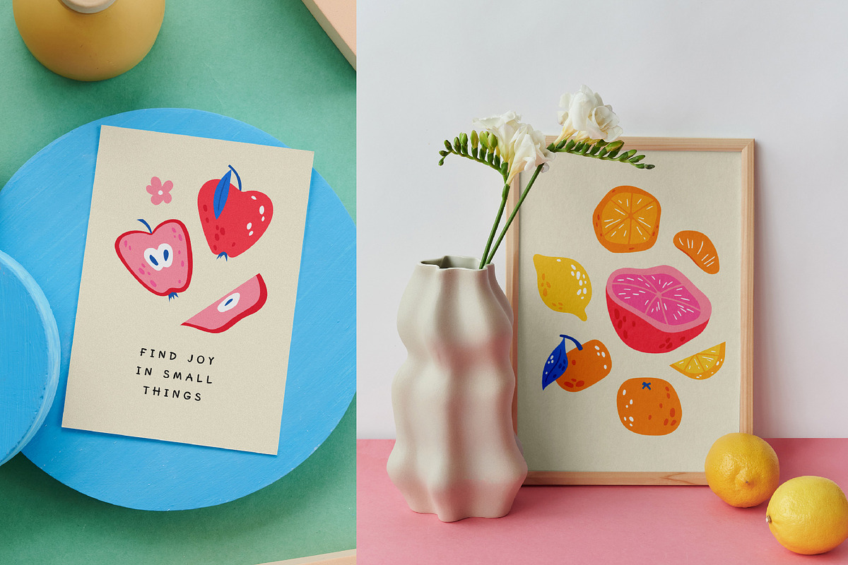 Fruits | Clipart + patterns, a Food Illustration by katieromanoff_art (Photo 8 of 15)