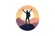 Sunset Hiking Silhouette  Bundle, an Object Graphic by yasushie (Thumbnail 2 of 16)
