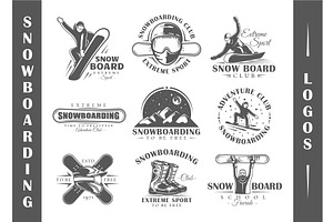 9 Snowboarding Logos Templates Vol.2
