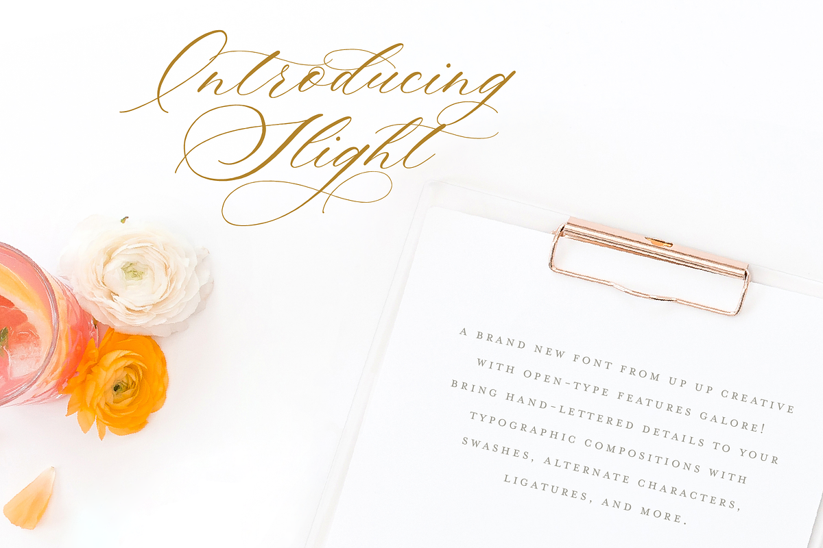 Slight, A Calligraphy Font, a Script Font by Up Up Creative (Photo 3 of 8)