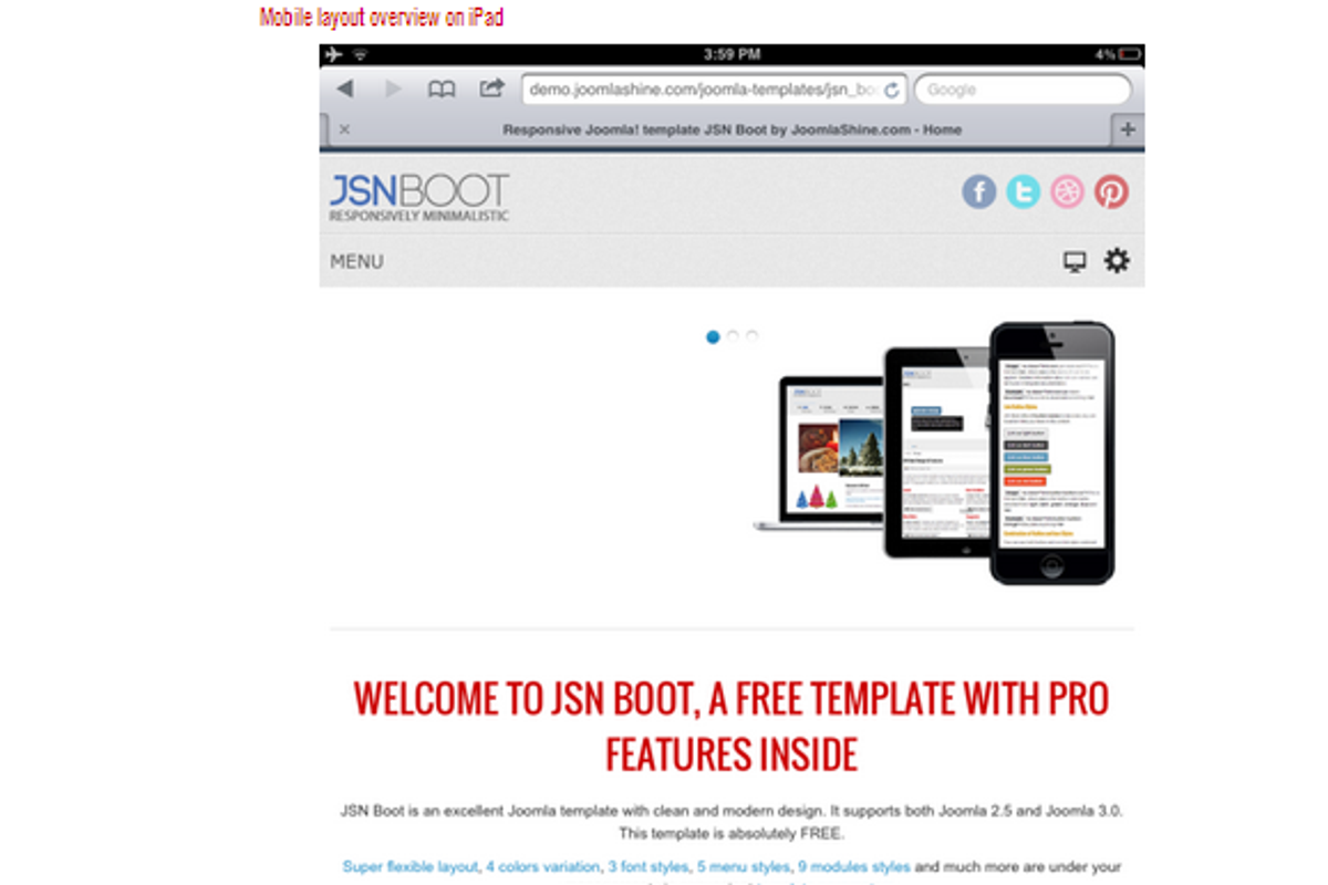 JSN Boot - Joomla Free Theme, a Websites & App Template by JoomlaShine (Photo 3 of 5)