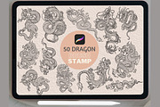dragon Dragon Stamps procreate, a Brush Add-On by TaKong Magics (Thumbnail 1 of 4)