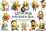 Back to School Bie Clipart, a Seasonal Illustration by Designking (Thumbnail 1 of 5)