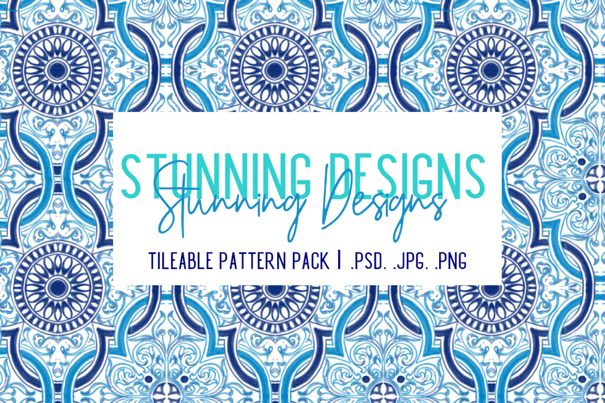 The Blues Handdrawn Tile Patterns, a Pattern Graphic by TheLegacyBrandingCo (Photo 2 of 11)