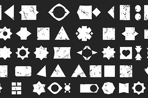 50 Geometric Distressed Shapes