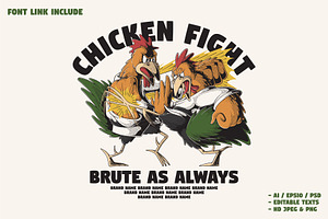 Retro Rooster Fighting Mascot, a Branding & Logo Template by Judsart