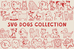 Cute Dog SVG Bundle (30 Designs), an Animal Illustration by Heather Green Designs