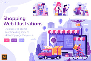 Online Shopping Web Illustrations