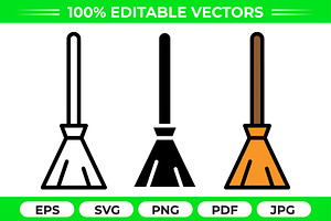 Broom Cleaning Vector Pack, an Object Graphic by Artonix