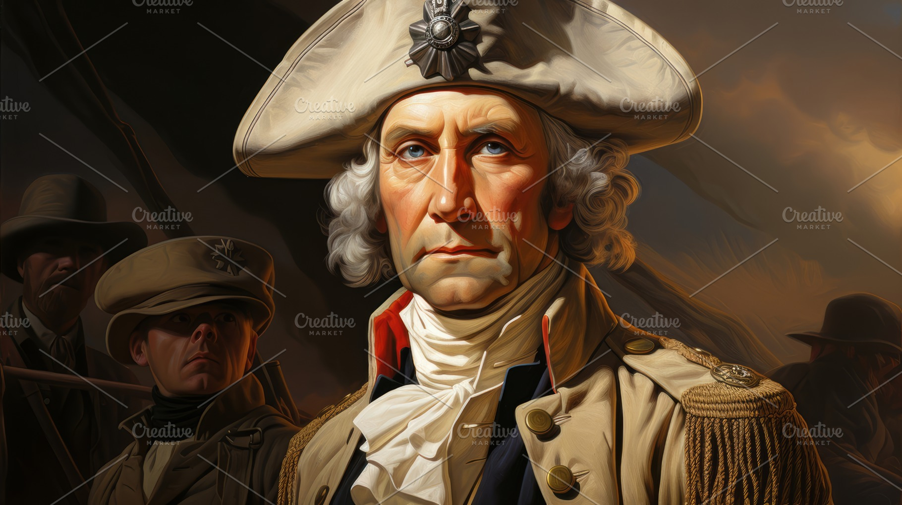 Portrait of Revolutionary War Leader George Washington in Military Uniform, a Photo by AS photostudio