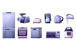 Cartoon kitchen electronics. Home, a Technology Illustration by LadadikArt