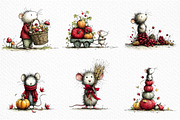 Whimsical Autumn Mouse Clipart, a Seasonal Illustration by Craft Nest (Thumbnail 3 of 6)