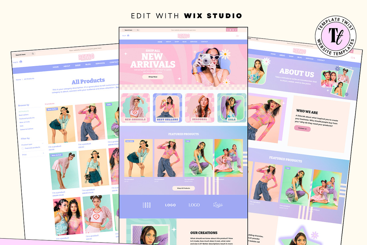 Bold Retro Aesthetic Wix Template, a Wix Template by Template Twist Shop (Photo 2 of 10)