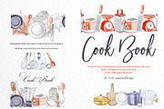 Watercolor Cook Book Clipart Set, a Food Illustration by ArtCreationsDesign (Thumbnail 6 of 7)