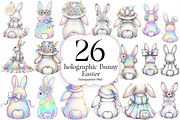 Holographic Bunny PNG Clipart., an Animal Illustration by KennedyStudio (Thumbnail 1 of 5)
