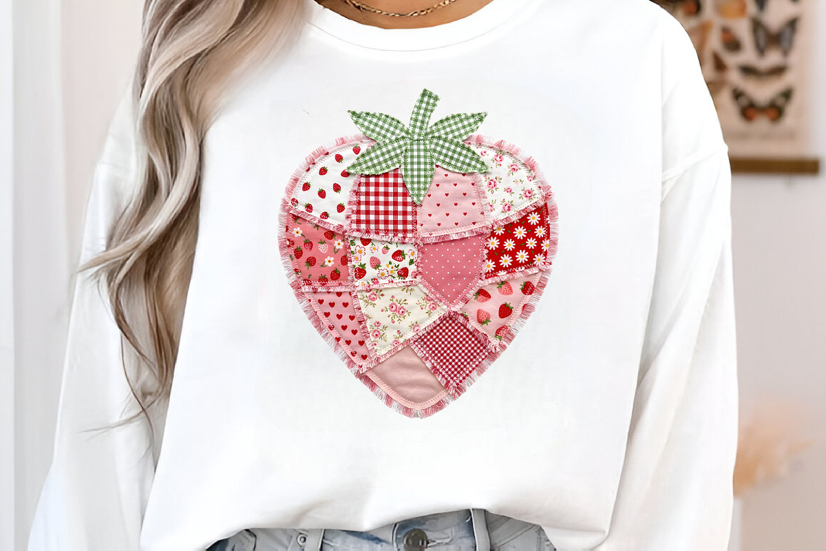 Patchwork Strawberry PNG, an Illustration by CreationArt (Photo 2 of 5)