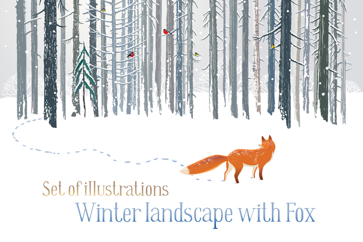 Winter forest with Fox, an Animal Illustration by Countryside life (Photo 1 of 10)