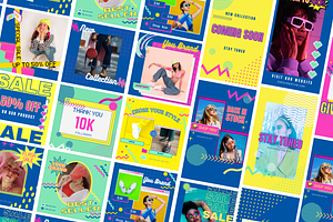 90's Colorful Fashion Canva Template