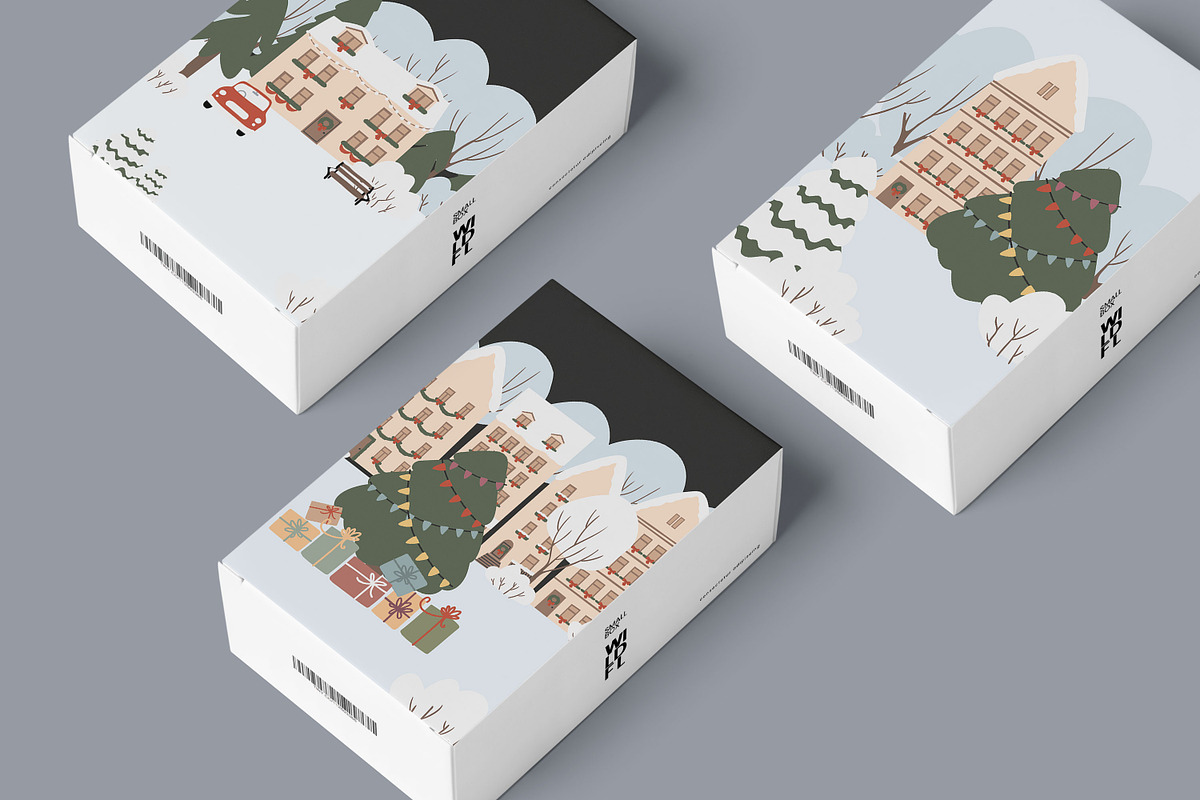 Christmas winter city clipart, a Person Illustration by LyubovZaytseva (Photo 12 of 23)