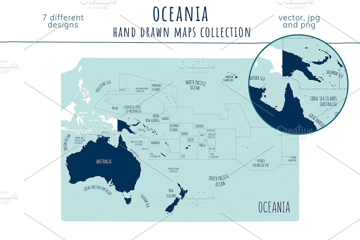 Oceania Maps Collection, an Education Illustration by Illustrationsforteachers (Photo 4 of 8)