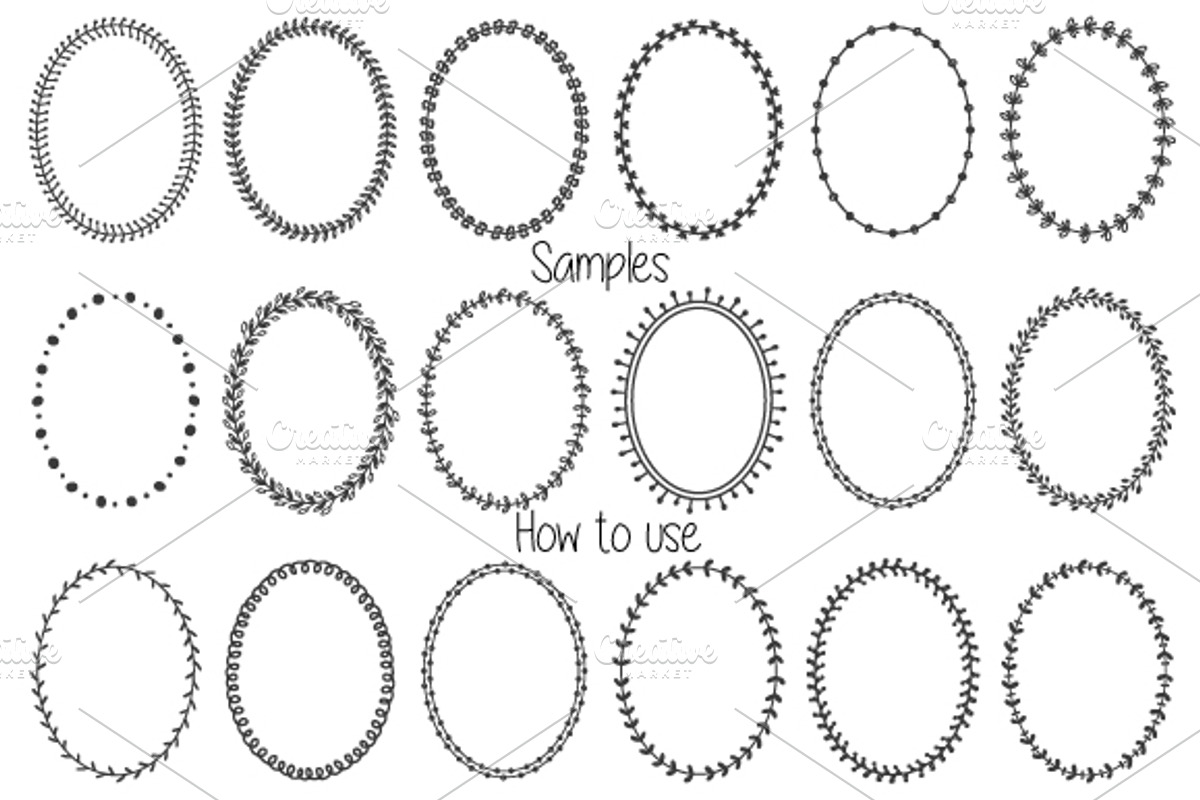 60 doodle vector pattern brushes preview 6