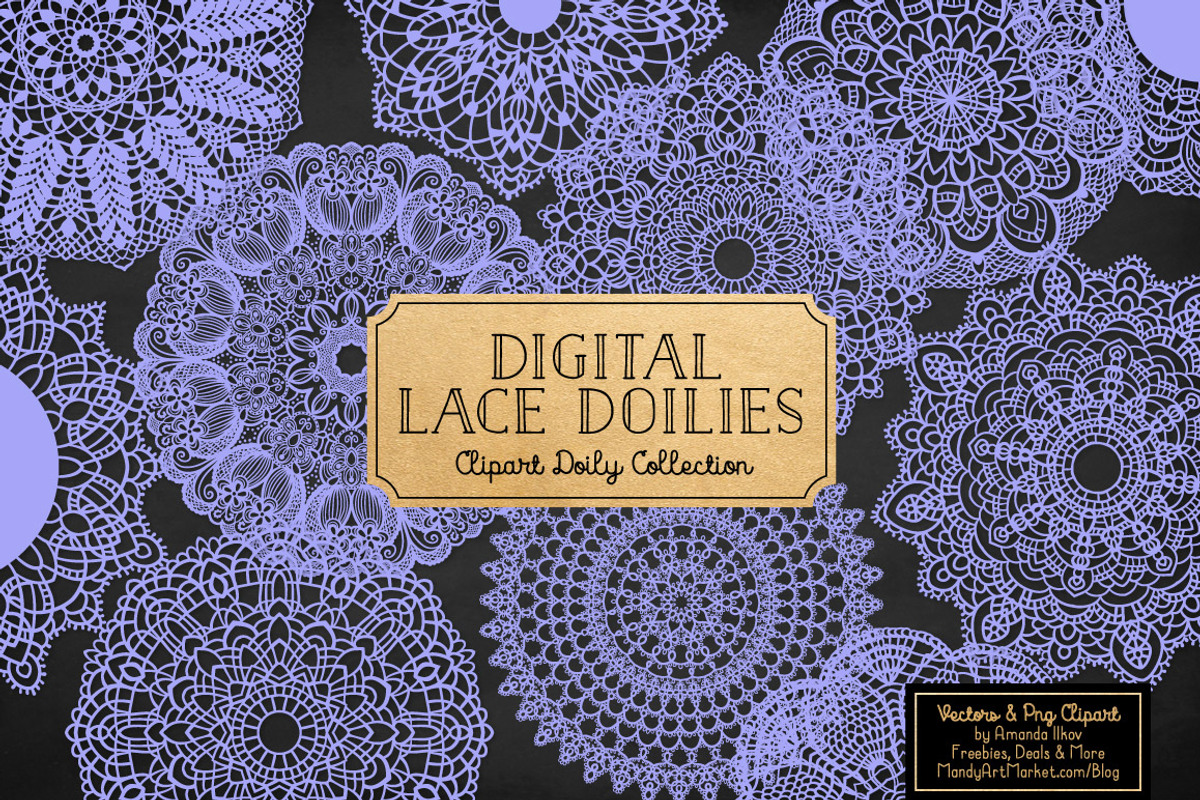 Periwinkle Round Lace Doilies, an Illustration by Amanda Ilkov (Photo 2 of 4)