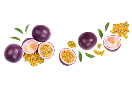 passion fruits and half isolated on, a Food & Drink Photo by NataPhoto