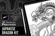 Japanese Dragon Kit for Procreate, a Brush Add-On by InkRef (Thumbnail 1 of 6)