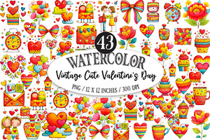 Vintage Cute Valentine's Day, an Illustration by Designking