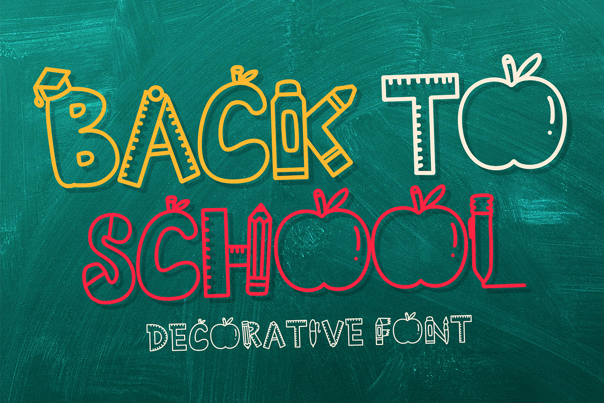 Back To School is a decorative font, a Handwritten Font by Brown Cupple (Photo 1 of 8)