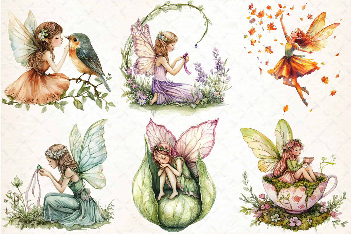 Garden Fairy Clipart PNG, an Illustration by DreamCafeArt (Photo 2 of 7)
