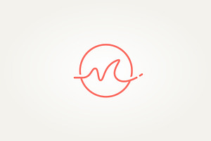 initial letter M handwriting logo, a Branding & Logo Template by Blazybone